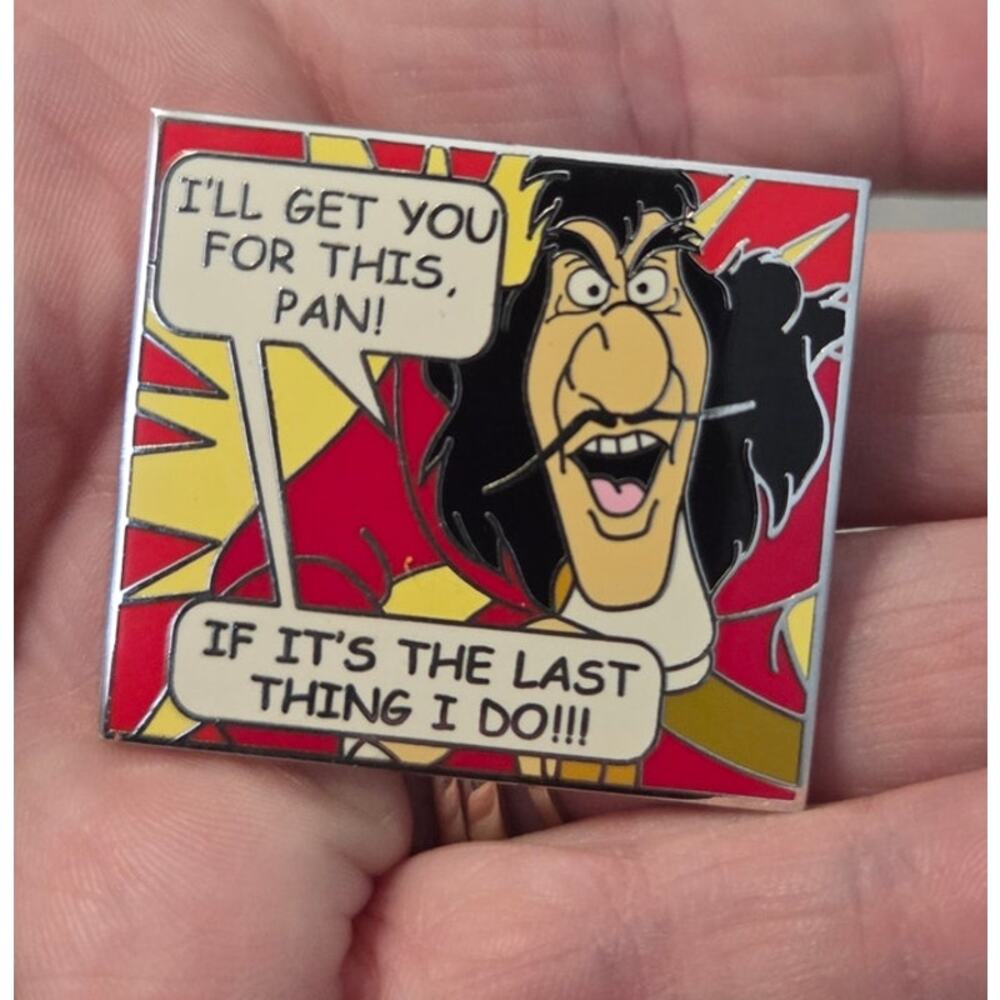 Disney Trading Pin Villain Captain Hook Comic Book Mystery Ill Get you for This